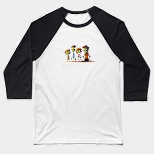 Spooky Halloween Zombie Family Baseball T-Shirt